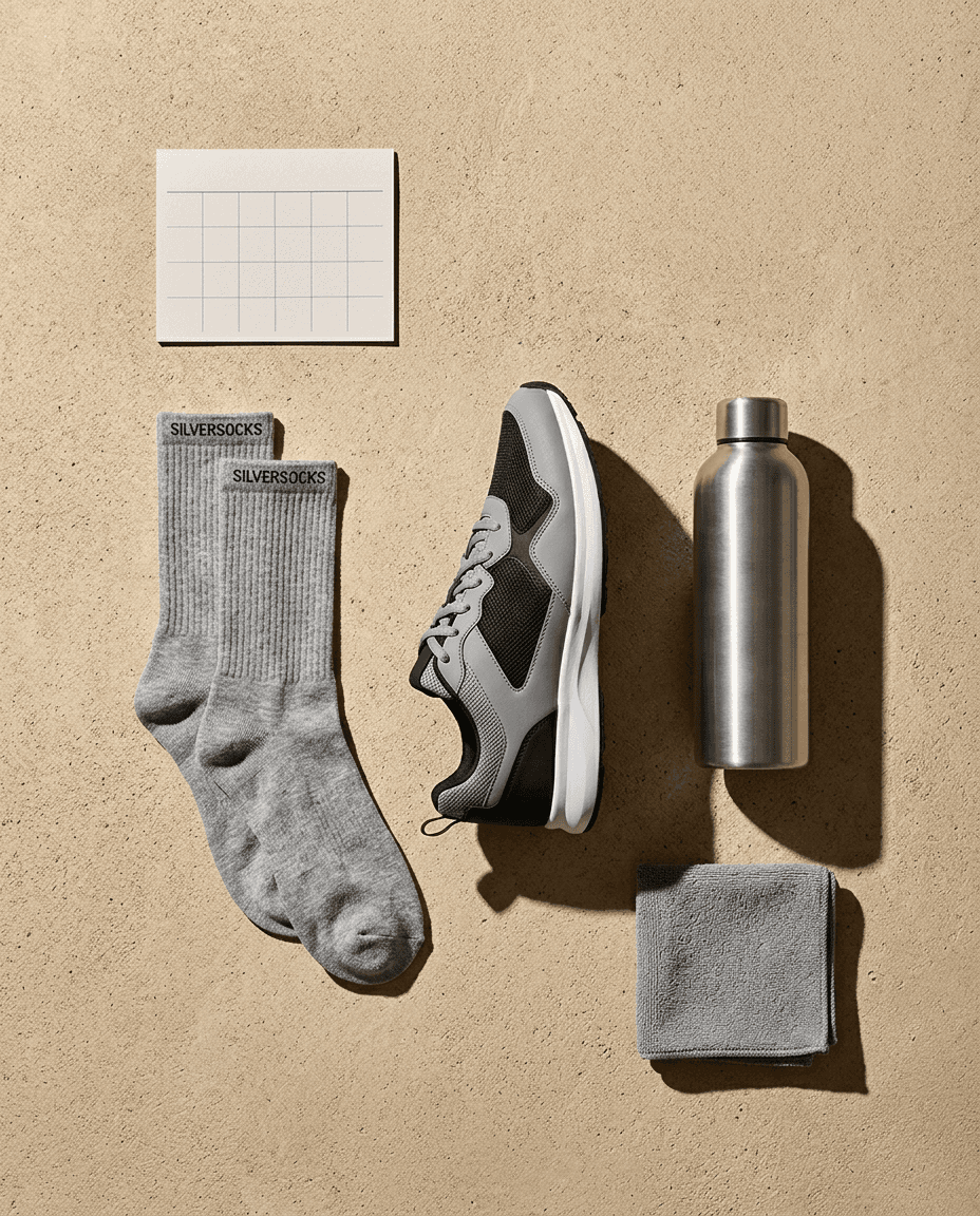 Work kit flat lay — boots and essentials with SILVARA